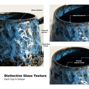 Set of 4 Kiln-Glazed Ceramic Mugs - 340ml Unique Texture - Image 11