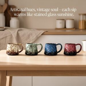 Set of 4 Kiln-Glazed Ceramic Mugs - 340ml Unique Texture - Image 3