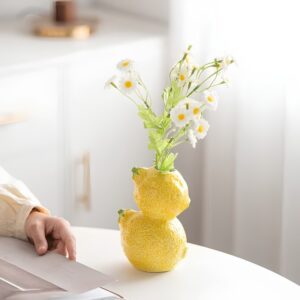 Fruit Shape Ceramic Vase – Unique Strawberry & Lemon Aesthetic Decor - Image 6