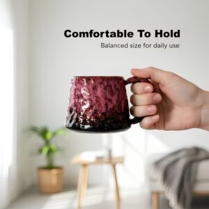 Set of 4 Kiln-Glazed Ceramic Mugs - 340ml Unique Texture - Image 5