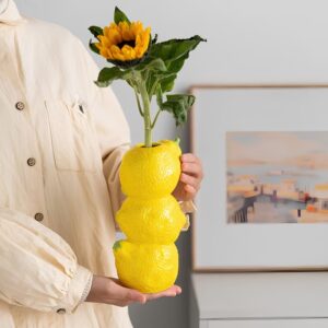 Fruit Shape Ceramic Vase – Unique Strawberry & Lemon Aesthetic Decor - Image 10