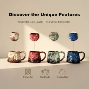 Set of 4 Kiln-Glazed Ceramic Mugs - 340ml Unique Texture - Image 8