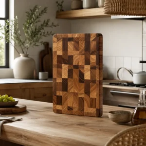 Handmade acacia wood chopping board for modern kitchens