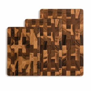 Natural acacia cutting board with smooth wooden finish