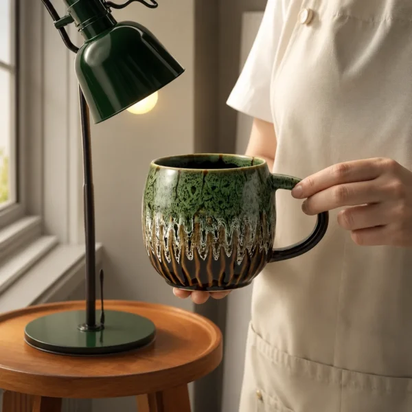 Handmade ceramic coffee mug for coffee and tea drinking