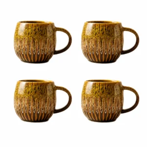 Elegant ceramic coffee mug set for modern home kitchens