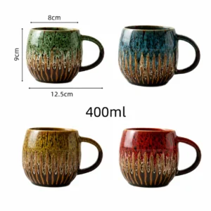 Ceramic mugs set for cozy coffee and tea moments