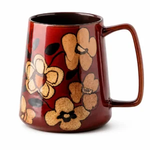 Plastic-free ceramic floral mug for modern mindful living