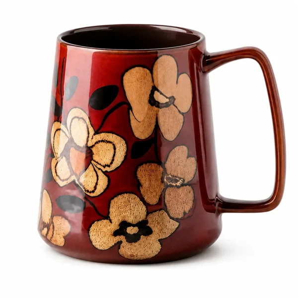Plastic-free ceramic floral mug for modern mindful living