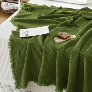 Soft cotton boho blanket for sofa and bedroom decor
