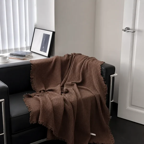 Natural cotton blanket for cozy bedroom and living room use