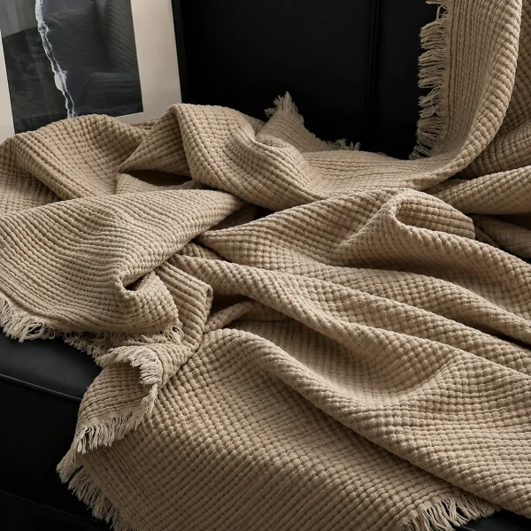 Bohemian style cotton blanket for modern living spaces