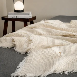 Elegant cotton blanket for bedroom and couch decoration