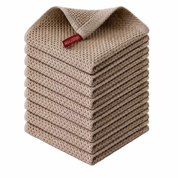 Absorbent cotton kitchen towels for cooking and cleaning