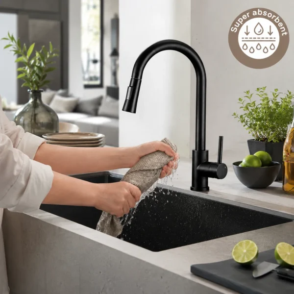 Natural cotton dish towels for everyday household use
