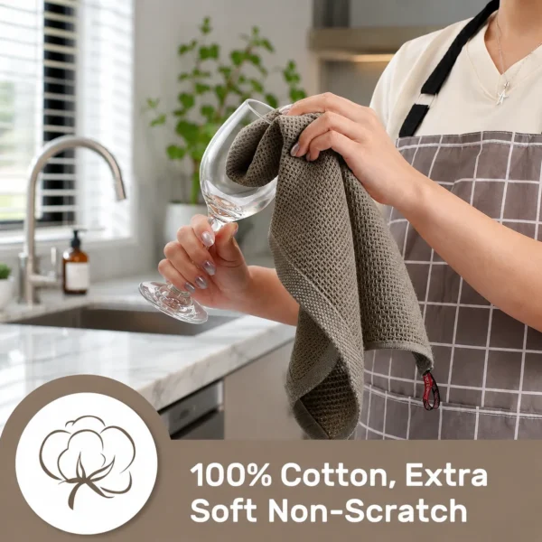 Premium cotton kitchen towels with soft woven texture