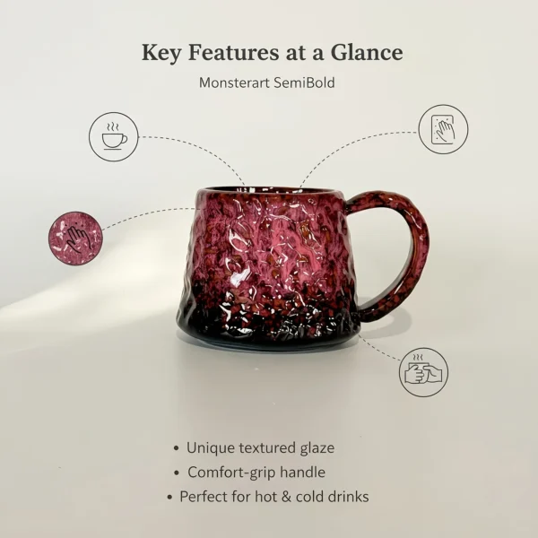 Glazed ceramic tea and coffee mugs with minimalist aesthetic