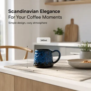Minimal ceramic mugs set with glazed artisan-inspired finish
