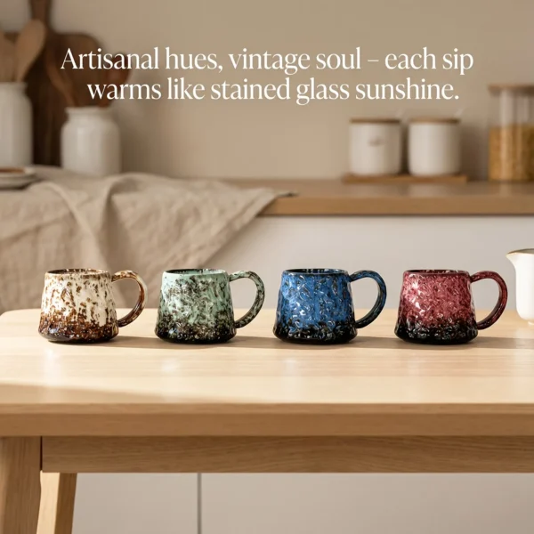 Ceramic coffee mug set with smooth glazed stoneware finish