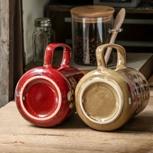 Floral ceramic mug with glazed finish for modern cozy interiors