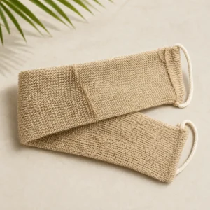 Natural jute and ramie bath back scrubber strap for exfoliation