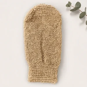 Natural fiber body scrubber strap for shower and bath routines
