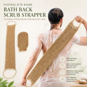 Exfoliating jute body scrubber for back and body cleansing