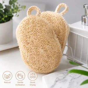 Textured natural fiber cloths for gentle cleaning and exfoliation
