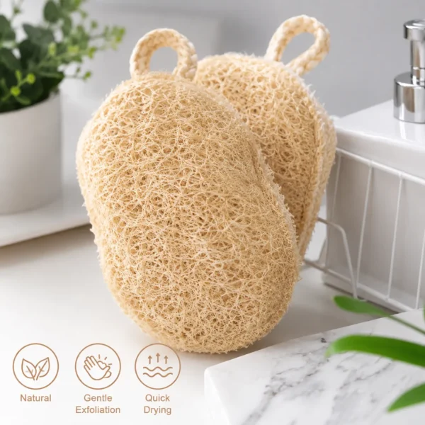 Textured natural fiber cloths for gentle cleaning and exfoliation