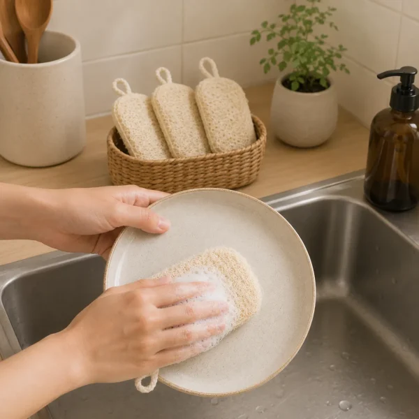 Eco-friendly natural fiber scrub cloths for modern home cleaning