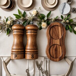 Wooden Pepper & Salt Grinders – Refillable Spice Mill with Ceramic Mechanism 3in1 - Image 7