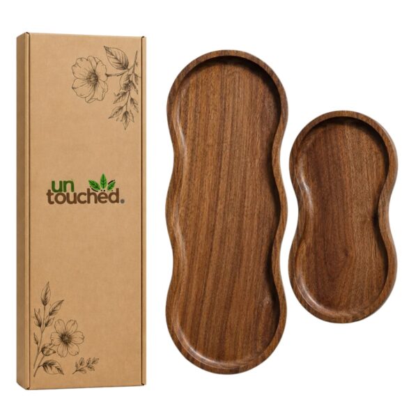 Elegant oval wooden serving tray for modern home interiors